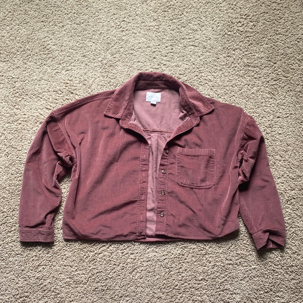 American Eagle burgundy corduroy jacket (size S)